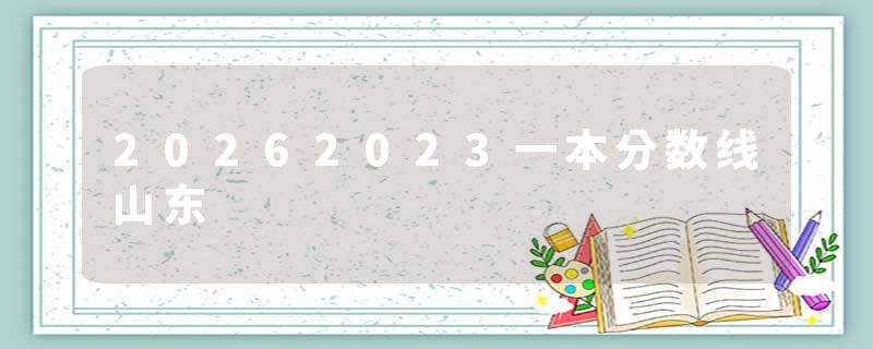 20262023一本分数线山东