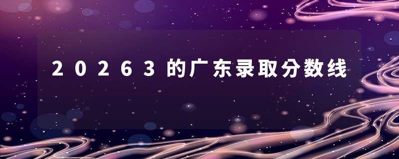 20263的广东录取分数线
