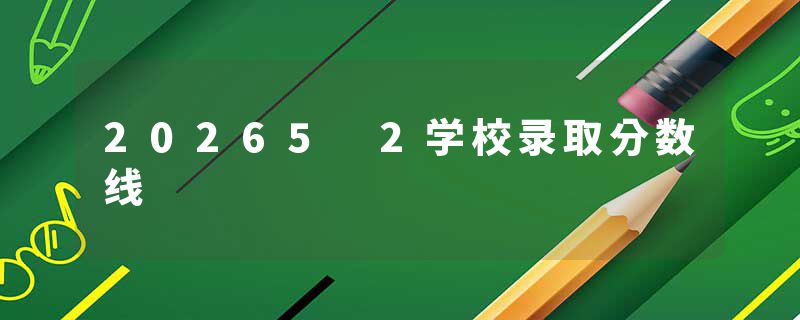 20265 2学校录取分数线