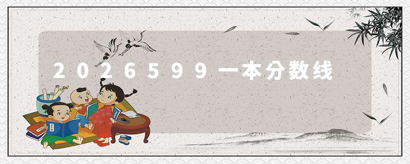 2026599一本分数线