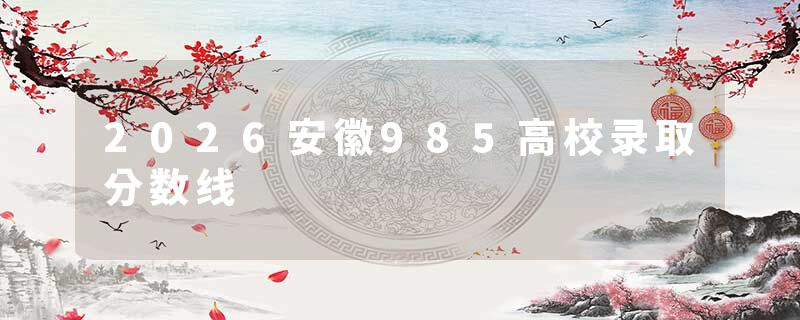2026安徽985高校录取分数线