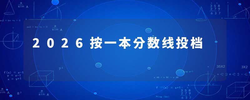 2026按一本分数线投档