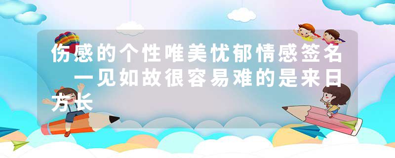 伤感的个性唯美忧郁情感签名 一见如故很容易难的是来日方长