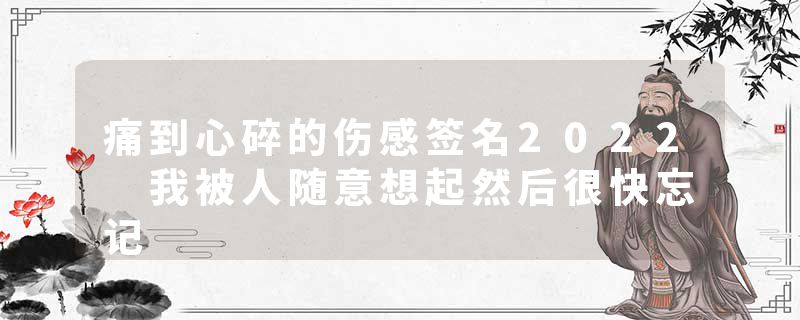 痛到心碎的伤感签名2022 我被人随意想起然后很快忘记