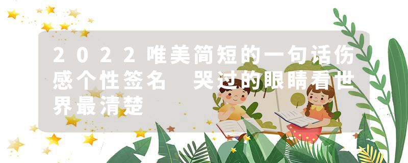 2022唯美简短的一句话伤感个性签名 哭过的眼睛看世界最清楚