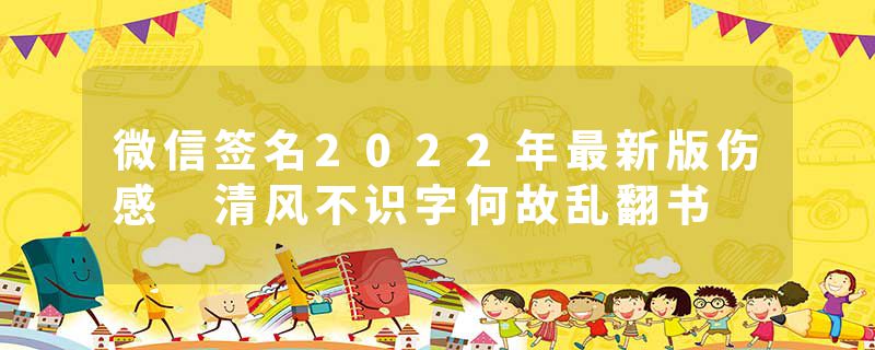 微信签名2022年最新版伤感 清风不识字何故乱翻书