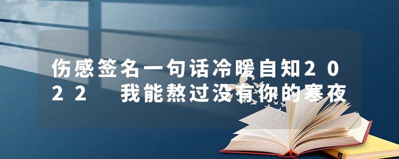 伤感签名一句话冷暖自知2022 我能熬过没有你的寒夜