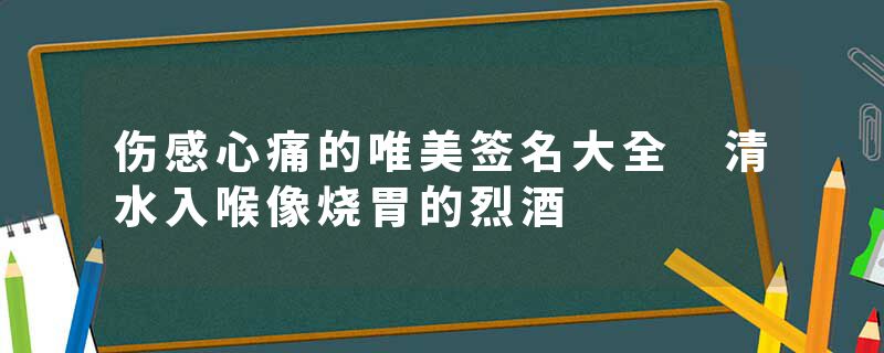 伤感心痛的唯美签名大全 清水入喉像烧胃的烈酒