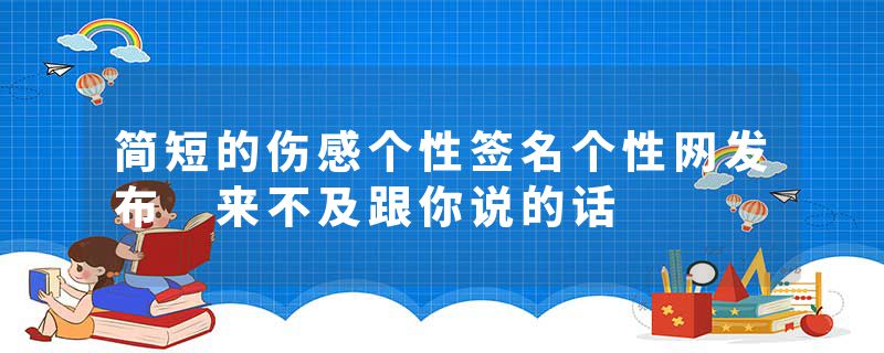 简短的伤感个性签名个性网发布 来不及跟你说的话