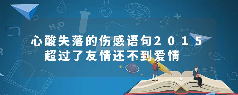 心酸失落的伤感语句2015 超过了友情还不到爱情