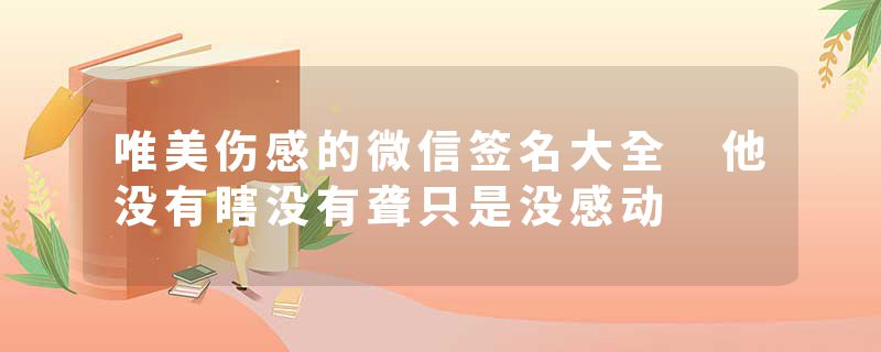 唯美伤感的微信签名大全 他没有瞎没有聋只是没感动