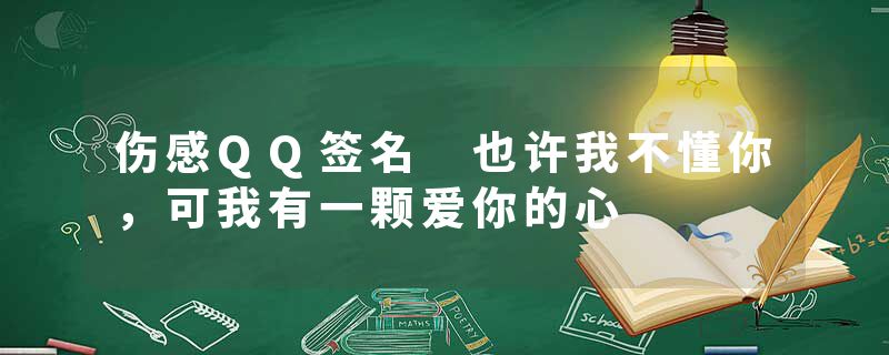 伤感QQ签名 也许我不懂你，可我有一颗爱你的心