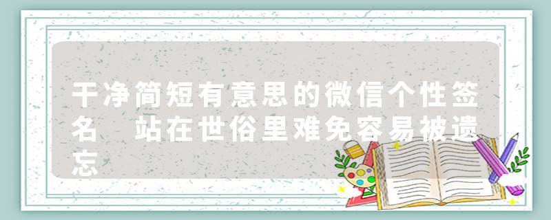 干净简短有意思的微信个性签名 站在世俗里难免容易被遗忘