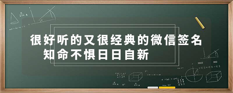 很好听的又很经典的微信签名 知命不惧日日自新