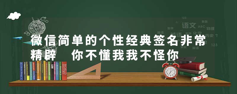 微信简单的个性经典签名非常精辟 你不懂我我不怪你