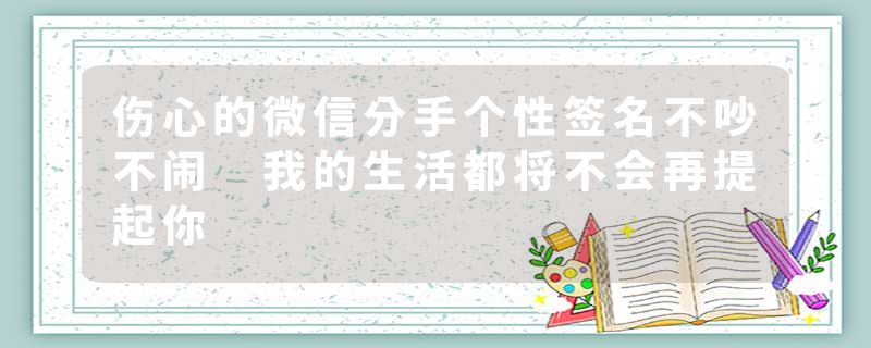 伤心的微信分手个性签名不吵不闹 我的生活都将不会再提起你