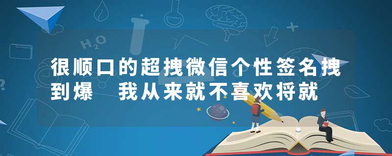 很顺口的超拽微信个性签名拽到爆 我从来就不喜欢将就