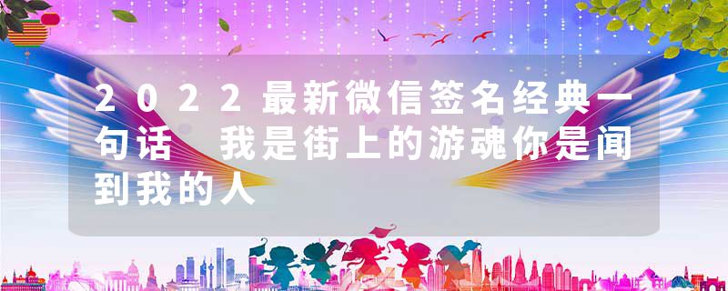 2022最新微信签名经典一句话 我是街上的游魂你是闻到我的人