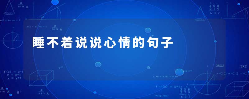 睡不着说说心情的句子