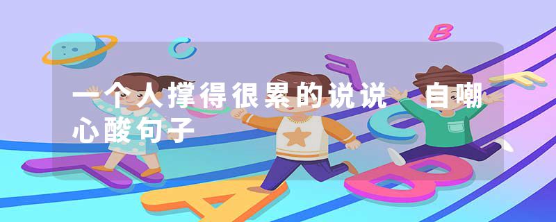 一个人撑得很累的说说 自嘲心酸句子