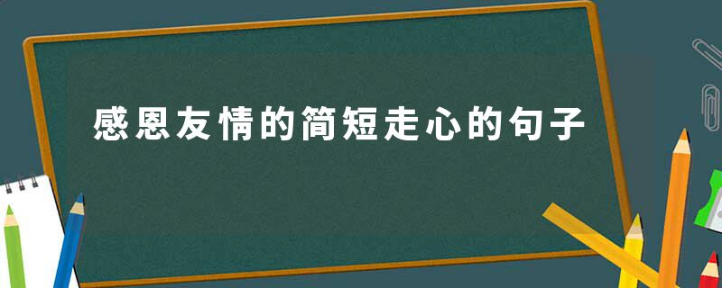 感恩友情的简短走心的句子