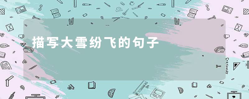 描写大雪纷飞的句子