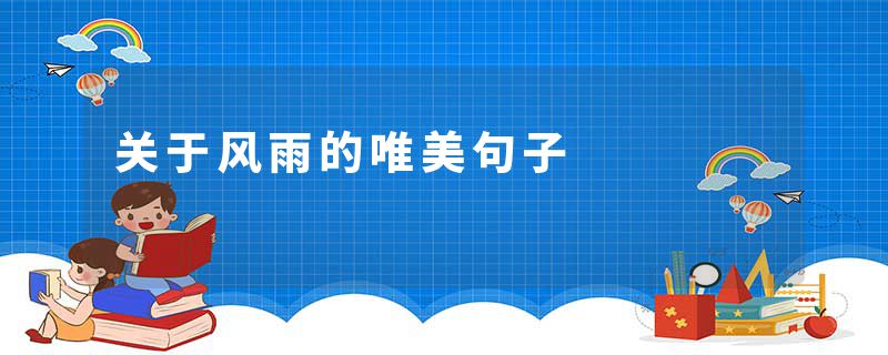 关于风雨的唯美句子