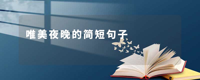 唯美夜晚的简短句子