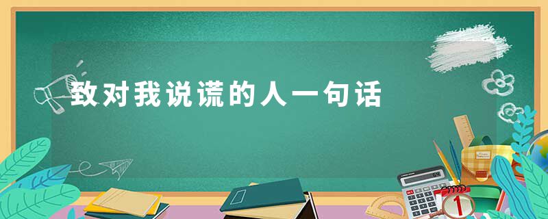 致对我说谎的人一句话