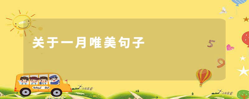 关于一月唯美句子