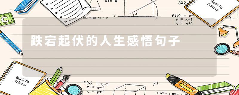 跌宕起伏的人生感悟句子