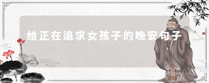 给正在追求女孩子的晚安句子