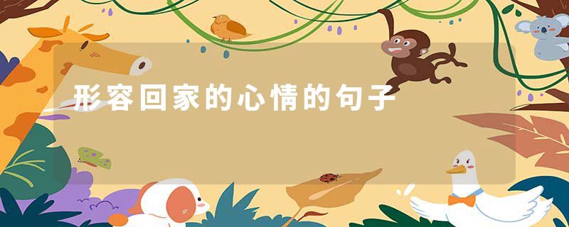 形容回家的心情的句子