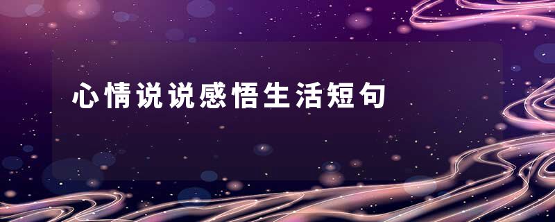 心情说说感悟生活短句