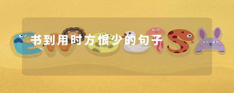 书到用时方恨少的句子