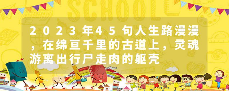 2023年45句人生路漫漫，在绵亘千里的古道上，灵魂游离出行尸走肉的躯壳