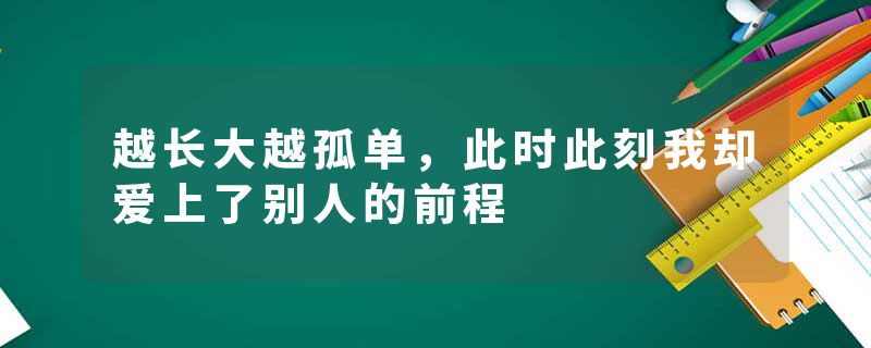 越长大越孤单，此时此刻我却爱上了别人的前程