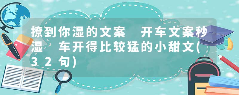 撩到你湿的文案 开车文案秒湿 车开得比较猛的小甜文(32句)