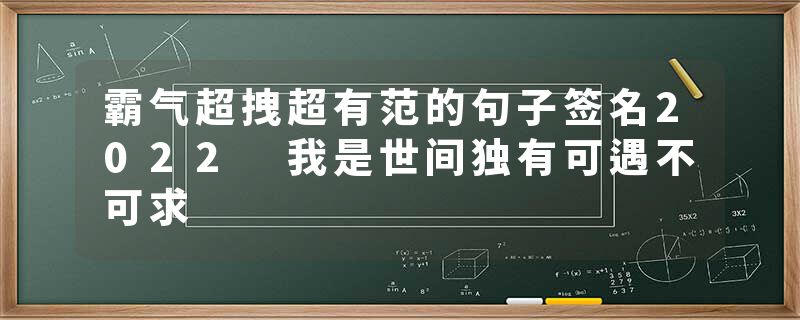 霸气超拽超有范的句子签名2022 我是世间独有可遇不可求