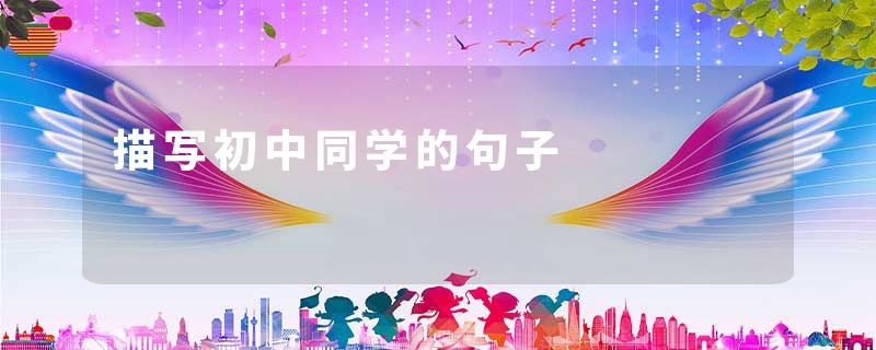 描写初中同学的句子