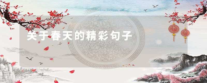 关于春天的精彩句子