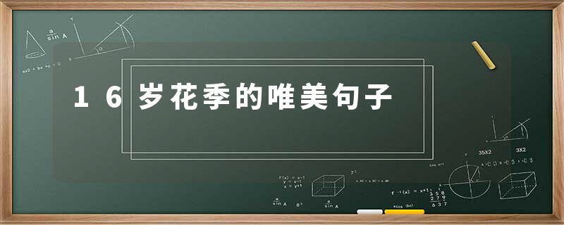 16岁花季的唯美句子
