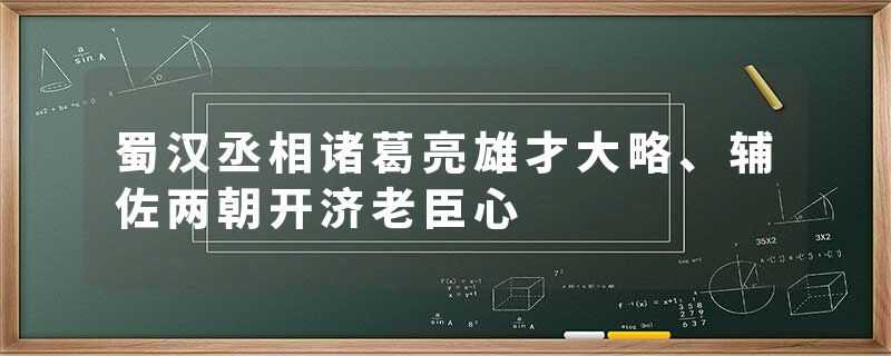 蜀汉丞相诸葛亮雄才大略、辅佐两朝开济老臣心