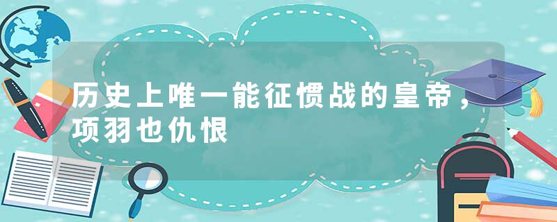 历史上唯一能征惯战的皇帝，项羽也仇恨