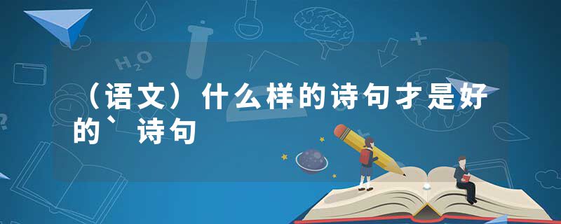 （语文）什么样的诗句才是好的`诗句