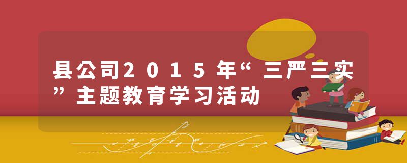 县公司2015年“三严三实”主题教育学习活动