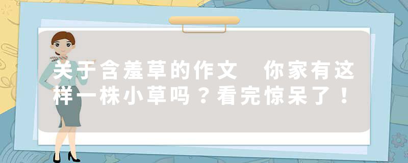 关于含羞草的作文 你家有这样一株小草吗？看完惊呆了！