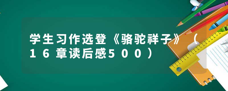 学生习作选登《骆驼祥子》（16章读后感500）