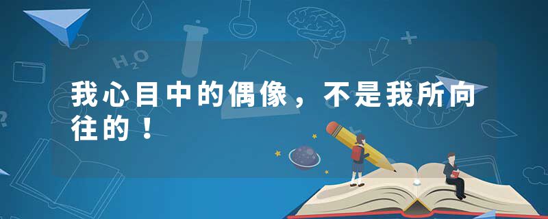 我心目中的偶像，不是我所向往的！