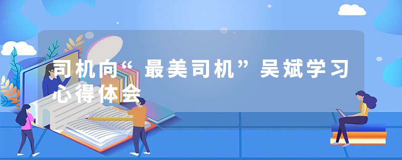 司机向“最美司机”吴斌学习心得体会